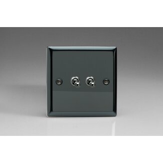 Varilight Classic 2-Gang 10A 1- or 2-Way Toggle Switch Decorative Iridium Iridium Toggles