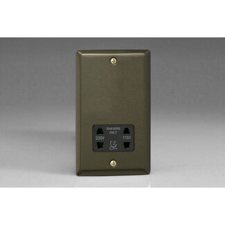 Varilight Classic Dual Voltage Shaver Socket 230V/115V Black Graphite 21 Black Insert