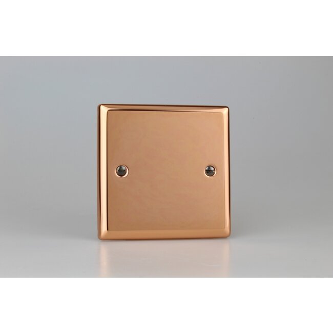 Varilight Urban Single Blank Plate  Polished Copper