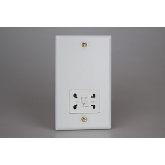 Varilight Vogue Dual Voltage Shaver Socket 230V/115V White Matt White White