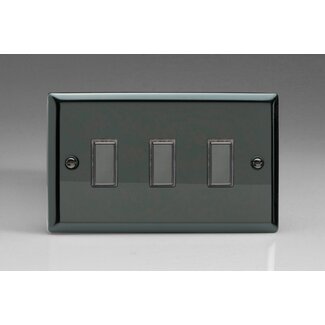 Varilight Classic 3-Gang Tactile Touch Control Dimming Supplementary Controller for use with Multi-Point (formerly Eclique2) Master on 2-Way Circuits (Twin Plate) V-Pro Multi-Point (formerly Eclique2) Iridium Iridium Buttons