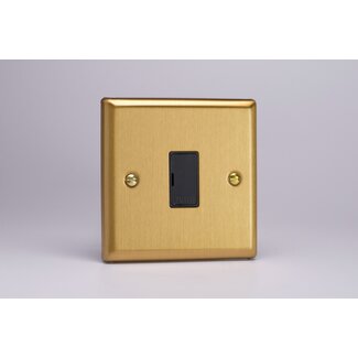 Varilight Classic 13A Unswitched Fused Spur Black Brushed Brass Black Inserts