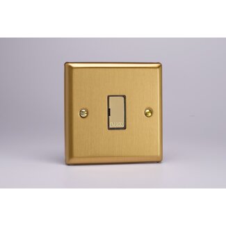 Varilight Classic 13A Unswitched Fused Spur with Metal Inserts Decorative Brushed Brass Brass Inserts