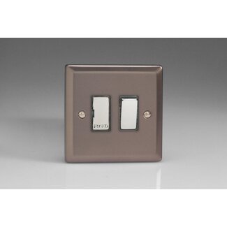 Varilight Classic 13A Switched Fused Spur with Metal Inserts Decorative Pewter Chrome Inserts
