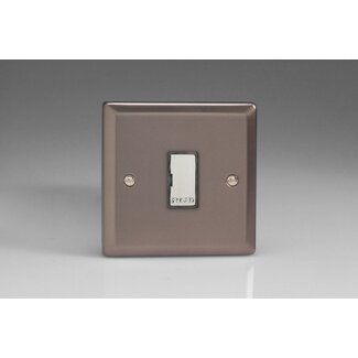 Varilight Classic 13A Unswitched Fused Spur with Metal Inserts Decorative Pewter Chrome Inserts