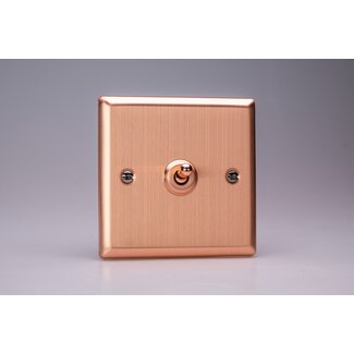 Varilight Urban 1-Gang 10A 1- or 2-Way Toggle Switch Decorative Brushed Copper Copper Toggle