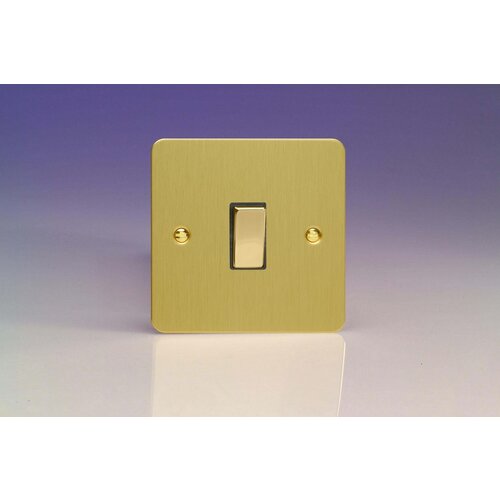 Varilight Ultraflat 1-Gang 20A Double Pole Rocker Switch Decorative Brushed Brass Brass Rocker Varilight Ultraflat 1-Gang 20A Double Pole Rocker Switch Decorative Brushed Brass Brass Rocker