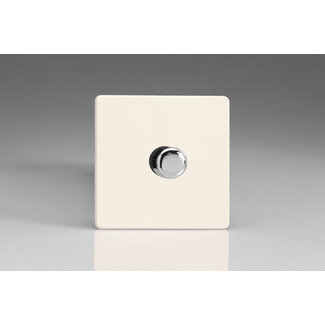 Varilight Screwless 1-Gang 2-Way Push-On/Off Rotary Dimmer 1 x 60-400W V-Dim Primed Chrome Knob