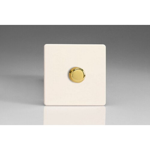 Varilight Screwless 1-Gang 2-Way Push-On/Off Rotary Dimmer 1 x 60-400W V-Dim Primed Brass Knob Varilight Screwless 1-Gang 2-Way Push-On/Off Rotary Dimmer 1 x 60-400W V-Dim Primed Brass Knob