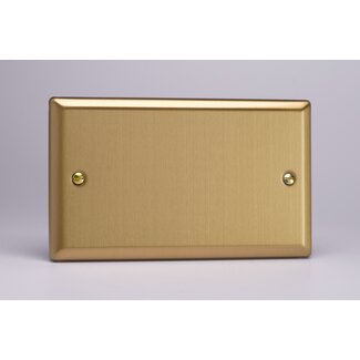 Varilight Classic Double Blank Plate  Brushed Brass
