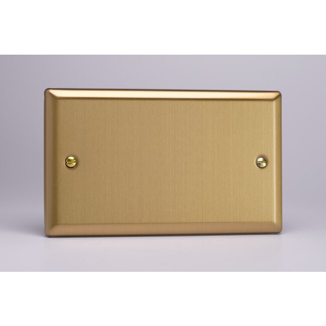 Varilight Classic Double Blank Plate  Brushed Brass