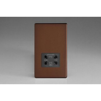 Varilight Screwless Dual Voltage Shaver Socket 230V/115V Black Mocha Black Insert