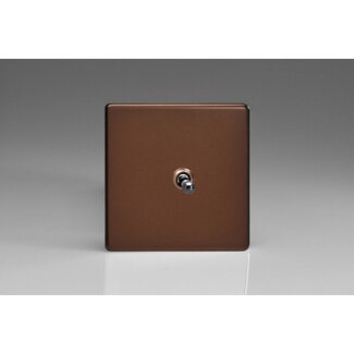 Varilight Screwless 1-Gang 10A Intermediate Toggle Switch Decorative Mocha Iridium Toggle