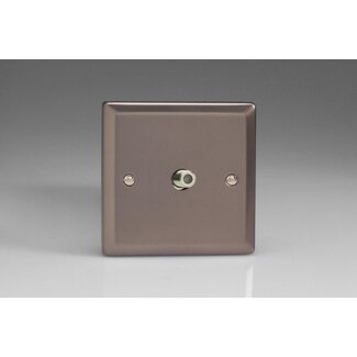 Varilight Classic 1-Gang TV Socket, F-Type Satellite  Pewter Plain Insert