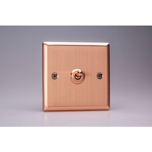 Varilight Urban 1-Gang 10A Intermediate Toggle Switch Decorative Brushed Copper Copper Toggle Varilight Urban 1-Gang 10A Intermediate Toggle Switch Decorative Brushed Copper Copper Toggle