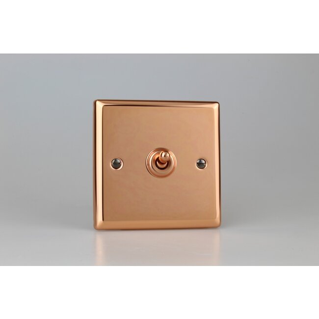 Varilight Urban 1-Gang 10A Intermediate Toggle Switch Decorative Polished Copper Copper Toggle