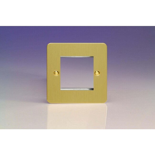 Varilight Ultraflat DataGrid Plate (2 Grid Spaces)  Brushed Brass