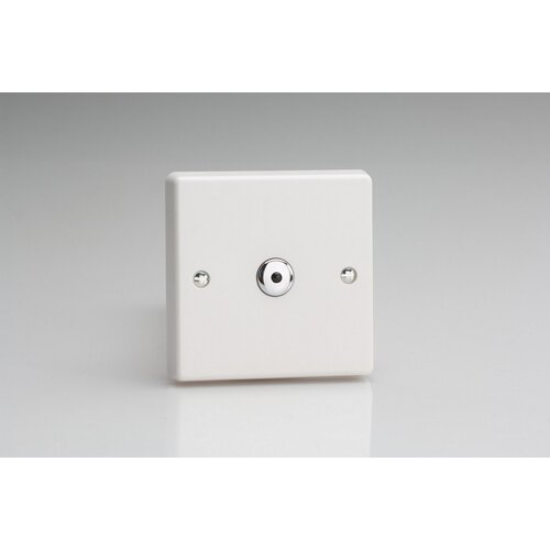 Varilight White 1-Gang 1-Way Remote Control/Touch Master LED Dimmer 1 x 0-100W (1-10 LEDs) V-Pro IR White Plastic Chrome Button Varilight White 1-Gang 1-Way Remote Control/Touch Master LED Dimmer 1 x 0-100W (1-10 LEDs) V-Pro IR White Plastic Chrome Button