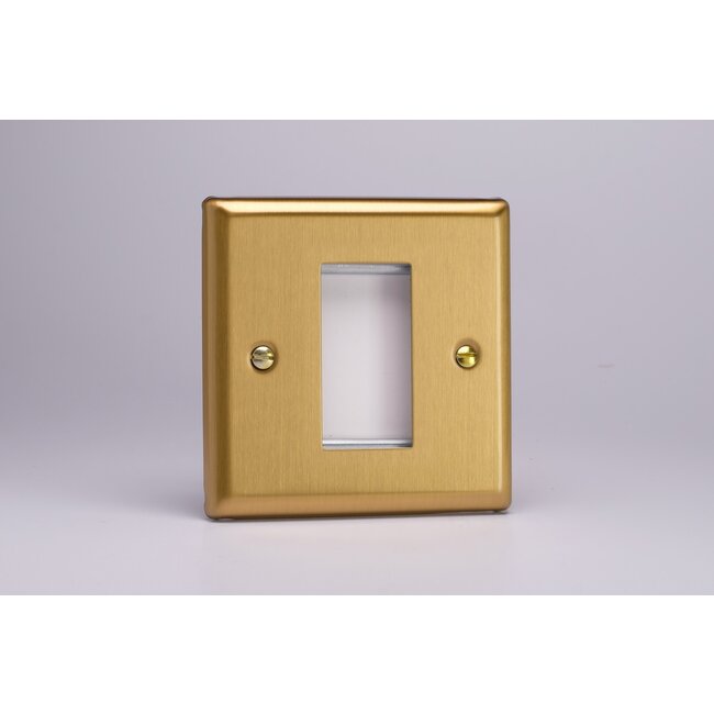Varilight Classic DataGrid Plate (1 Grid Space)  Brushed Brass