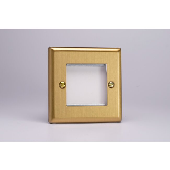 Varilight Classic DataGrid Plate (2 Grid Spaces)  Brushed Brass