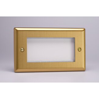 Varilight Classic DataGrid Twin Plate (4 Grid Spaces)  Brushed Brass