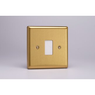 Varilight Classic 1-Gang PowerGrid Plate including Yoke (Single Plate)  Brushed Brass