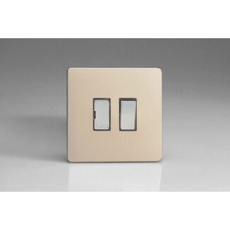 Varilight Screwless 13A Switched Fused Spur with Metal Inserts Decorative Satin Chrome Inserts