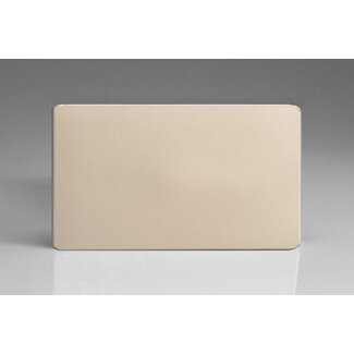 Varilight Screwless Double Blank Plate  Satin