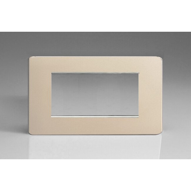 Varilight Screwless DataGrid Twin Plate (4 Grid Spaces)  Satin