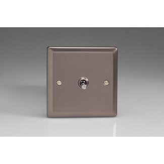 Varilight Classic 1-Gang 10A 1- or 2-Way Toggle Switch Decorative Pewter Chrome Toggle