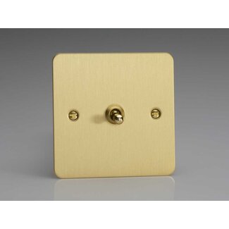 Varilight Ultraflat 1-Gang 10A Intermediate Toggle Switch Decorative Brushed Brass Brass Toggle