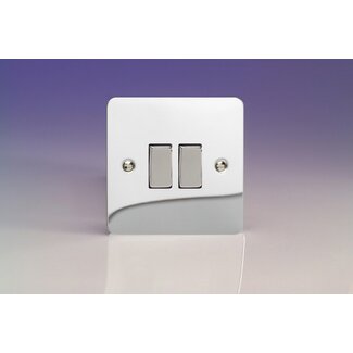 Varilight Ultraflat 2-Gang 10A 1- or 2-Way Rocker Switch Decorative Polished Chrome Chrome Rockers