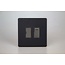Varilight Urban Screwless 13A Switched Fused Spur + Neon with Metal Inserts Decorative Matt Black Iridium Inserts