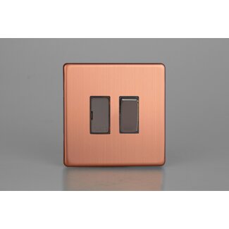 Varilight Urban Screwless 13A Switched Fused Spur with Metal Inserts Decorative Brushed Copper Iridium Inserts