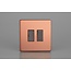 Varilight Urban Screwless 13A Switched Fused Spur with Metal Inserts Decorative Brushed Copper Iridium Inserts