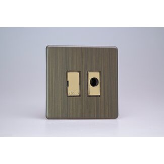 Varilight Urban Screwless 13A Unswitched Fused Spur with Metal Inserts Brass Antique Brass Brass