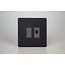 Varilight Urban Screwless 13A Unswitched Fused Spur + Flex Outlet with Metal Inserts Decorative Matt Black Iridium Inserts