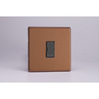 Varilight Urban Screwless 13A Unswitched Fused Spur Decorative Brushed Bronze Iridium Insert
