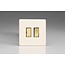 Varilight Screwless 13A Switched Fused Spur with Metal Inserts Decorative Brass Primed Brass Inserts