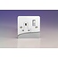 Varilight Ultraflat 1-Gang 13A Double Pole Switched Socket with Metal Rockers White Polished Chrome Chrome/White Inserts