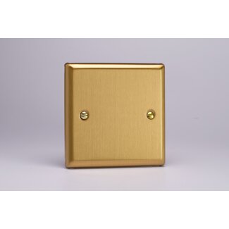 Varilight Classic Single Blank Plate  Brushed Brass