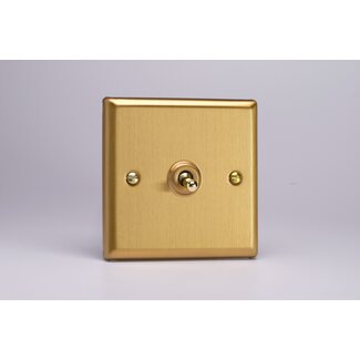 Varilight Classic 1-Gang 10A 1- or 2-Way Toggle Switch Decorative Brushed Brass Brass Toggle