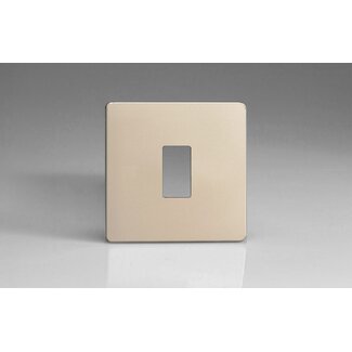 Varilight Screwless 1-Gang Screwless PowerGrid Plate including Yoke (Single Plate)  Satin