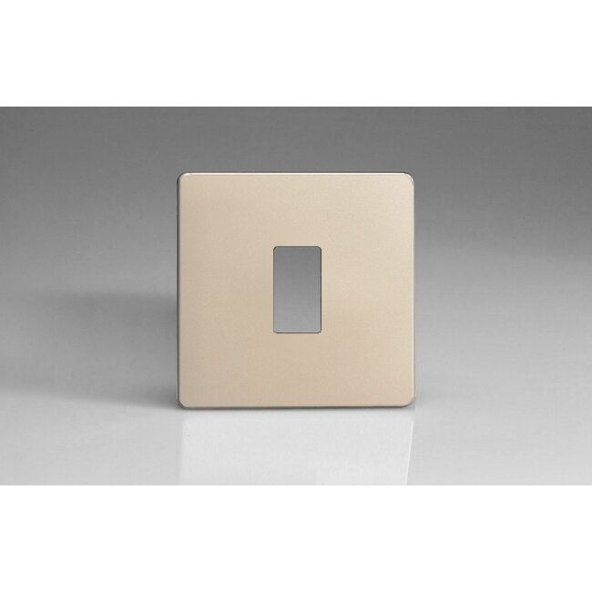 Varilight Screwless 1-Gang Screwless PowerGrid Plate including Yoke (Single Plate)  Satin