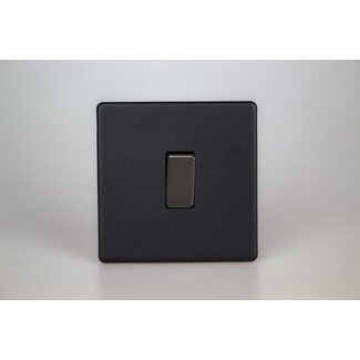 Varilight Urban Screwless 1-Gang 10A Intermediate Rocker Switch Decorative Matt Black Iridium Rocker