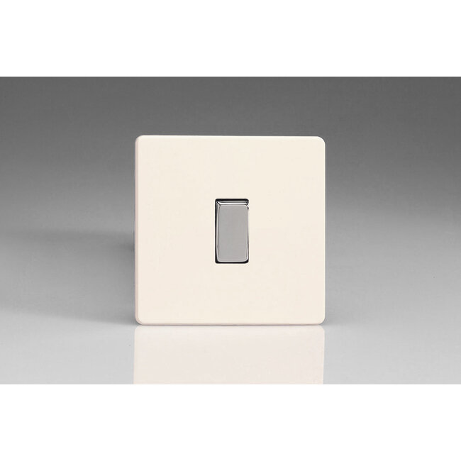 Varilight Screwless 1-Gang 10A Intermediate Rocker Switch Decorative Chrome Primed Chrome Rocker
