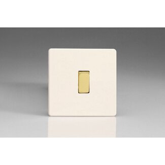 Varilight Screwless 1-Gang 10A Intermediate Rocker Switch Decorative Brass Primed Brass Rocker