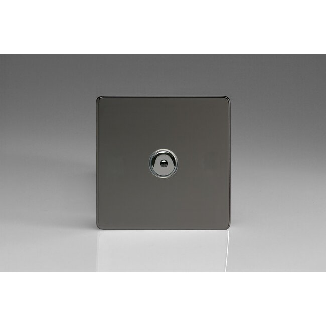 Varilight Screwless 1-Gang 1-Way Remote/Touch Control Master LED Dimmer 1 x 0-100W (1-10 LEDs) V-Pro IR Iridium Iridium Button