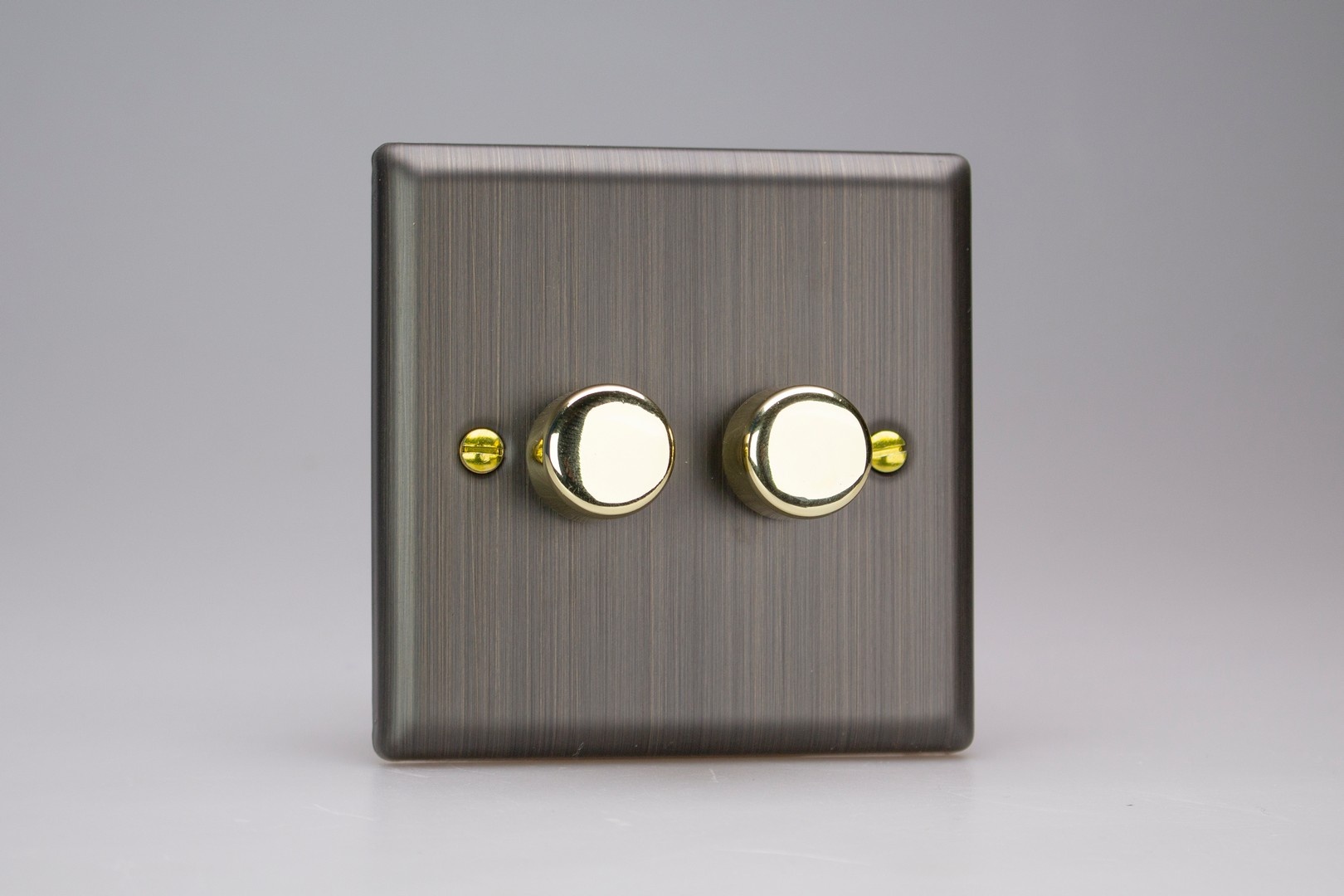 Varilight Urban 2-Gang 2-Way Push-On/Off Rotary LED Dimmer 2 x 0-100W ...