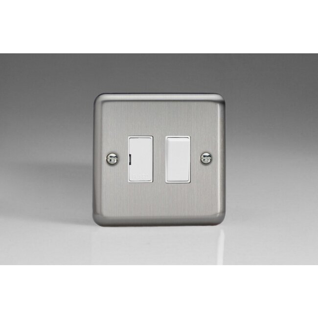 Varilight Classic 13A Switched Fused Spur  White Matt Chrome White Inserts